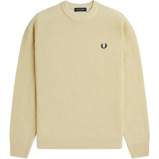 FRED PERRY maglione girocollo in lana a costa inglese