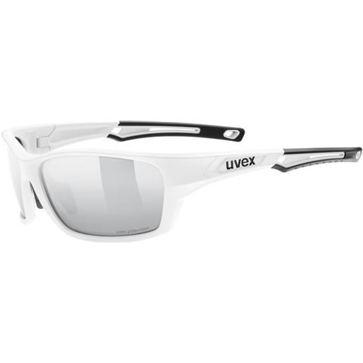 Uvex sportstyle 232 polarvision mirrored polarized sunglasses bianco mirror silver/cat3