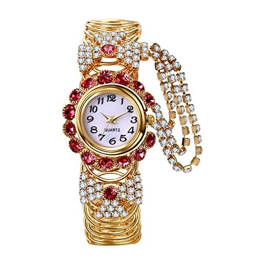 Avaner orologio da polso da donna, analogico, al quarzo, con strass, elegante, per ragazze e donne, a, moderno