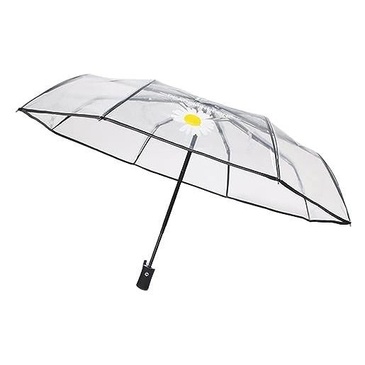 NOGRAX ombrello 8 costole trasparenti ombrello automatico ombrello pieghevole parasolo per pioggia e sole antivento-nero automatico