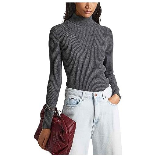 Pepe Jeans dalia rolled collar, maglione donna, rosso (burgundy), s