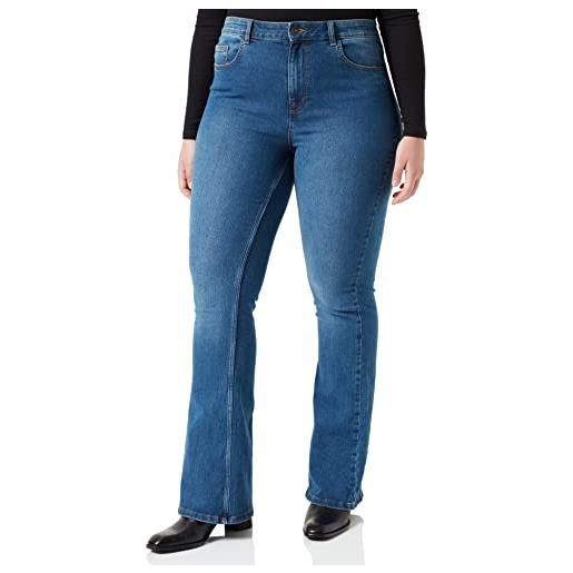 PIECES pcpeggy flared hw jeans mb noos bc, blu denim medio, l donna