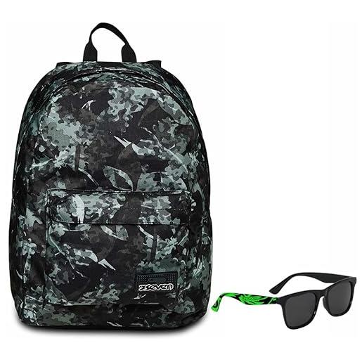 Seven zaino ischoolpack con power bank integrato, scuola e tempo libero + occhiali da sole