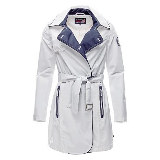 Marinepool - giacca norma trench coat, donna, norma trench coat women, bianco, xs