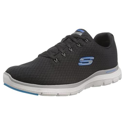 Skechers 232231 bkbl, scarpe da ginnastica uomo, tessuto nero con finiture blu, 39 eu