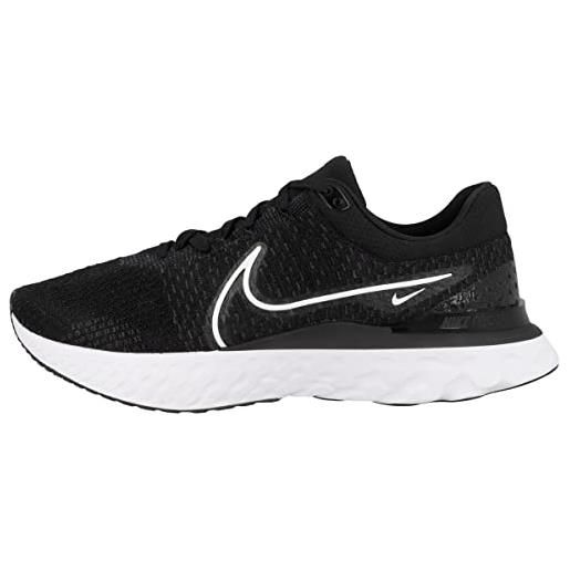 Nike react infinity run flyknit 3, men's road running shoes uomo, black/white, 51.5 eu