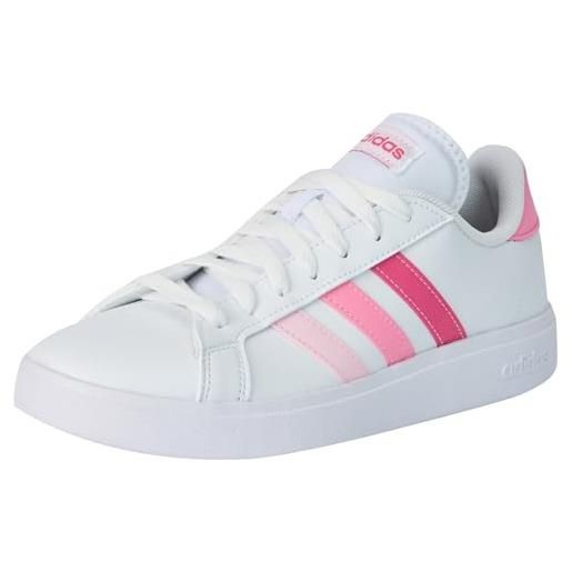 adidas grand court base 2.0, scarpe da ginnastica donna, ftwr white ftwr white clear pink, 42.5 eu