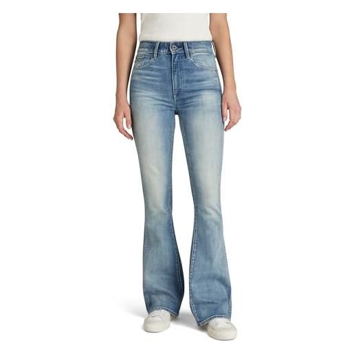 G-STAR RAW women's 3301 high flare jeans, blu (worn in deep water d01541-c830-c596), 29w / 30l