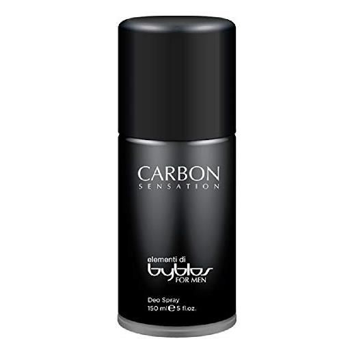 Byblos elementi carbon for men deodorante profumo spray 150 ml. Set da 6 pezzi