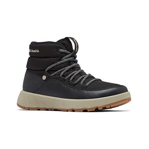 Columbia slopeside village omni-heat mid, stivali da neve donna, nero (black silver sage), 40.5 eu