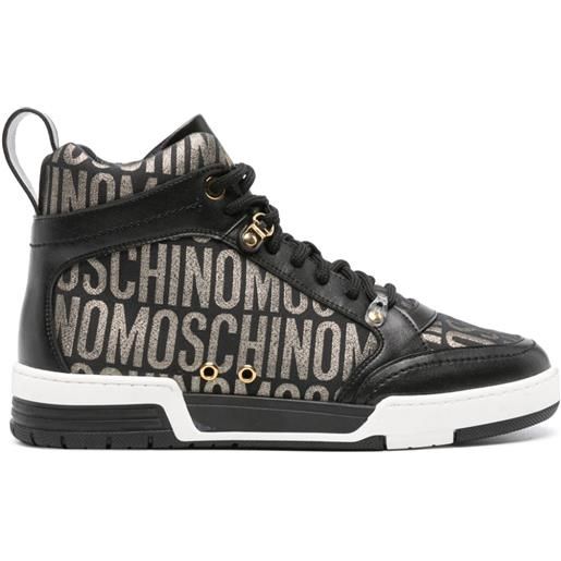 Moschino sneakers con logo jacquard - nero