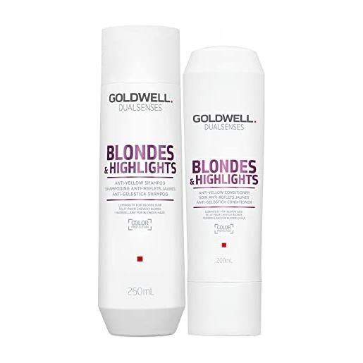 Goldwell dualsenses blonde & highlights anti-yellow shampoo 250ml conditioner 200ml