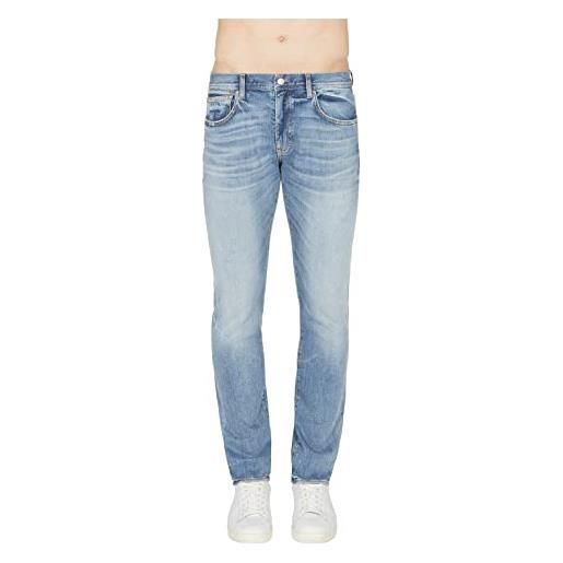 ARMANI EXCHANGE five pockets, slim, back logo jeans, blu, 34 uomo