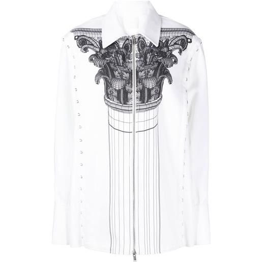 Dion Lee giacca-camicia con stampa - bianco
