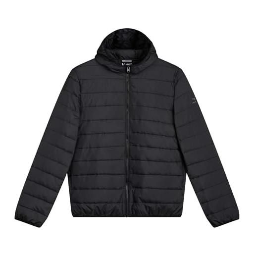 Diadora giubbino piumino uomo 100 grammi 2 colori jacket light hoodie core (l, nero)