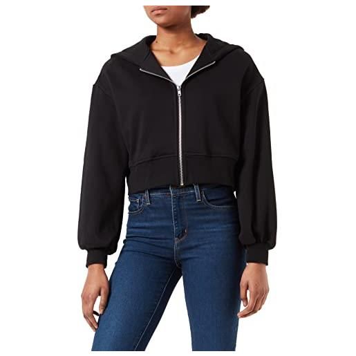 Urban Classics giacca da donna corta oversize con zip maglia di tuta, nero, m