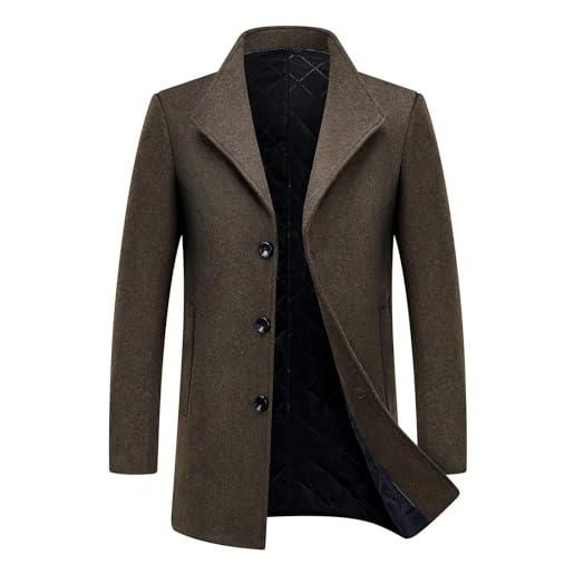 Cappotto uomo Class Sartoriale marrone Soprabito giacca lunga elegante  casual