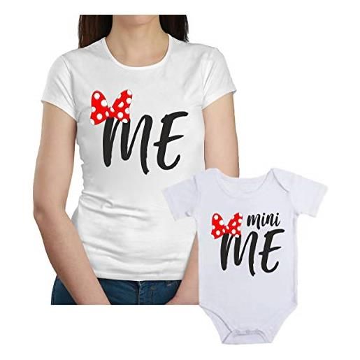 Overthetee coppia t-shirt e body neonato madre figlia festa della mamma me, mini me maglietta mamma bimba idea regalo