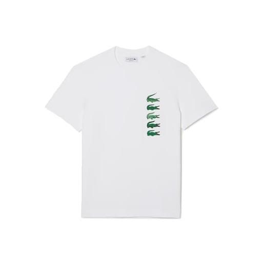 Lacoste th3563 t-shirt manica lunga sport, bianco, m uomo