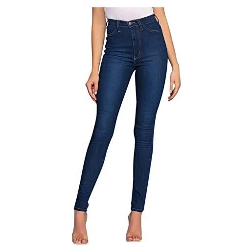 Briskorry jeans da donna a vita alta, push up, a matita, da donna, lunghi, skinny, aderenti, in denim, con tasche, sexy, elasticizzati, jeans distressed