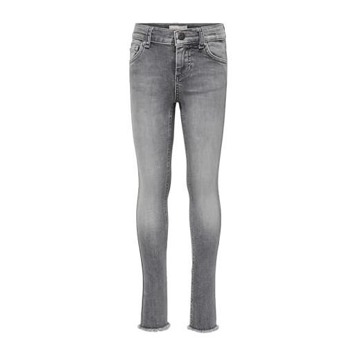 Only konblush skinny raw jeans 0918, grigio (grey denim grey denim), 140 bambina