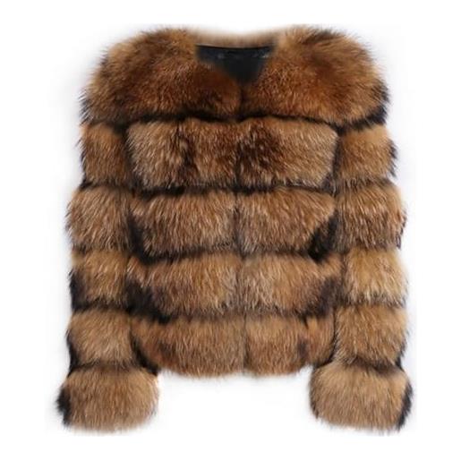 ZhuiKun donna cappotto in pelliccia sintetica giacca corto in pelliccia artificiale capispalla caldo e spesso parka invernale - stile 4, xl