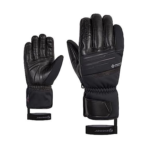 Ziener guanti da sci garcel da uomo, per sport invernali, primaloft, soft-shell, nero, 7,5