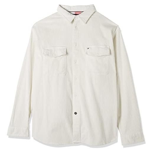 Tommy Hilfiger bt overshirt velluto a coste camicie casual, ivory, 3xl uomo
