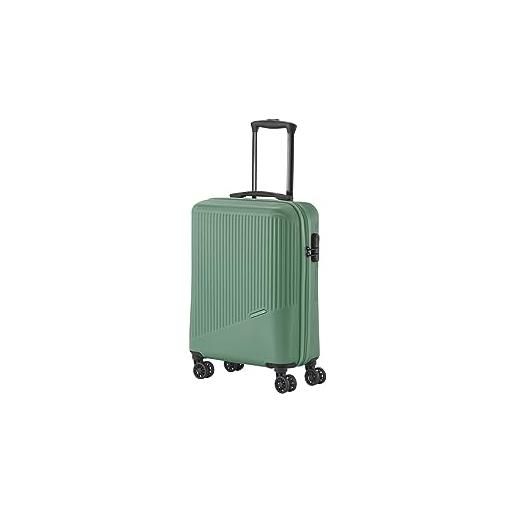 Travelite bagaglio a mano 4 ruote piccolo 37 l, gamma bagagli bali trolley rigido in abs conforme allo standard iata per i bagagli di bordo, 55 cm, verde