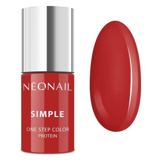 NeoNail Professional neonail 7835-7 - smalto per unghie uv 3 in 1 simple one step color protein, 7,2 ml, colore: rosso