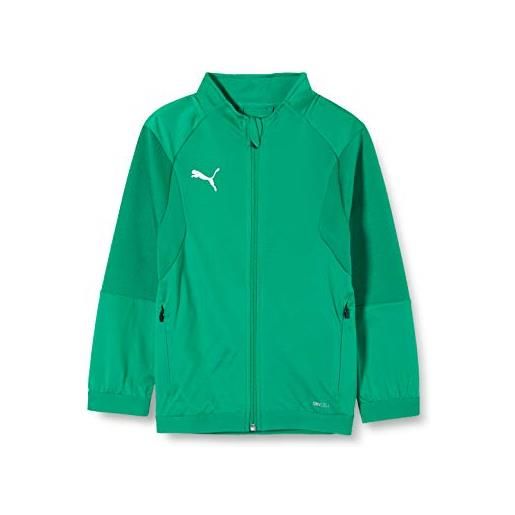 PUMA liga training jacket jr, giacca tuta unisex-bambini, verde (pepper green white), 140