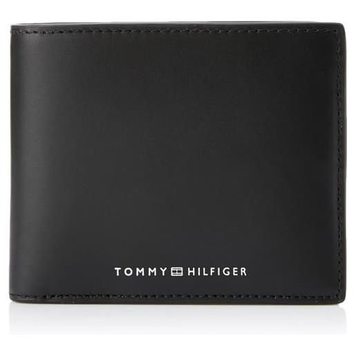 Tommy Hilfiger th spw leather extra cc and coin am0am11872, portafogli uomo, nero (black), os