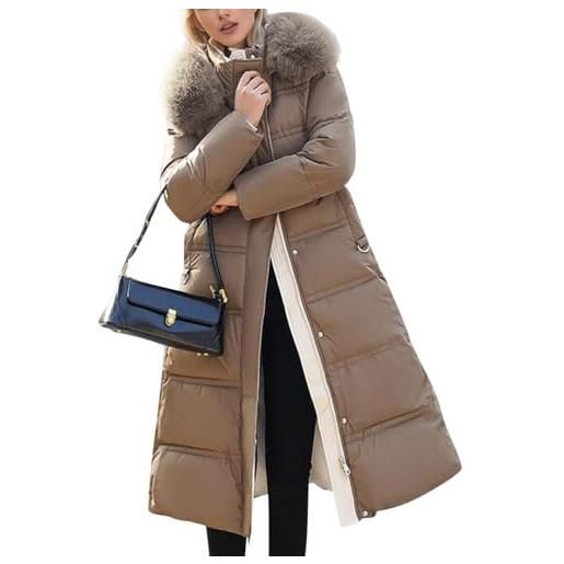 Lulupi Piumino con Cappuccio Donna con Pelliccia Invernale Cappotto  Imbottito con Zip E Tasche Caldo Leggero Giacca Elegante Vintage Parka  Giubbino Coat Casual : : Moda