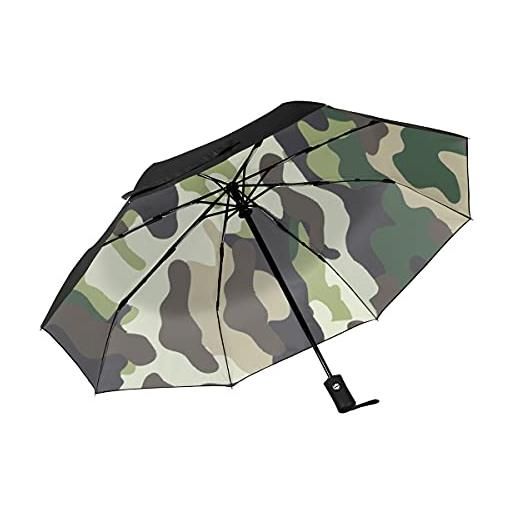 SEEKJOYS militare camouflage texture ombrello da viaggio 3 pieghe antivento auto aperto chiudere leggero ombrello resistente uv per bambini ragazza ragazzi