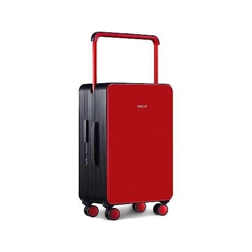 TUPLUS valigia bagaglio a guscio rigido in abs con 4 ruote girevoli custodia da viaggio per il check-in con lucchetto tsa, serie balance(rosso, 66.5×43×25.5cm，62l)