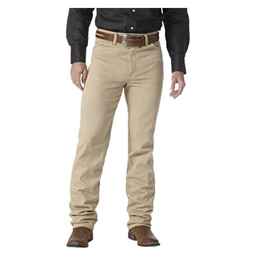 Wrangler jeans da uomo taglio cowboy slim fit, abbronzatura prelavata, 34w x 32l