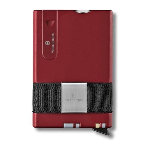 Victorinox smart card wallet 2 in 1 con multitool, 10 funzioni, swiss made, custodia per carte di credito, con nastro in gel, rosso iconic red (rosso)