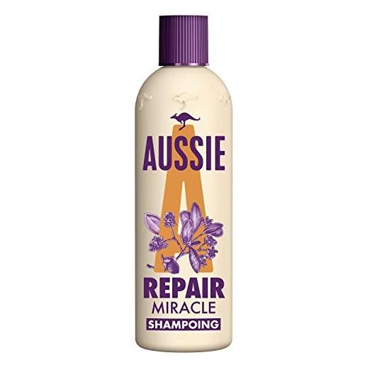 Aussie repair miracle shampoo, per capelli secchi e abissati, á l'huile de graines de jojoba, 300 ml