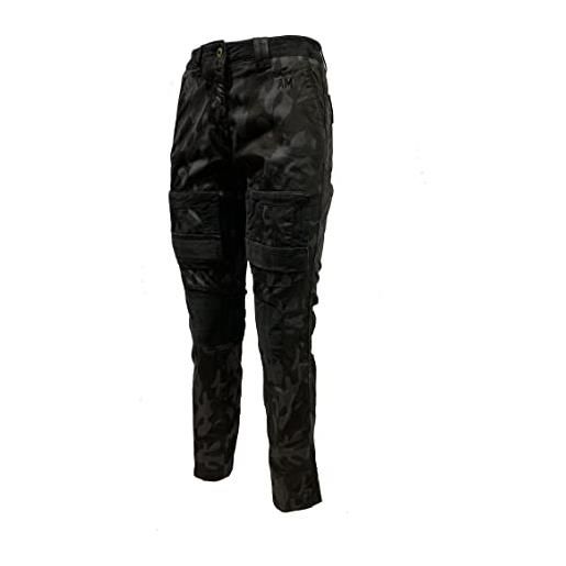 Aeronautica Militare pantalone donna pa1498d, anti-g, cargo, pantaloni (as6, alpha, s, regular, regular, 94354 camouflage nero, small)