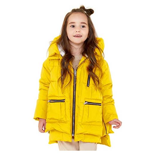 Orolay bambine bambini piumino con cappuccio piumino trapuntato giacche invernali giallo 11-12 anni