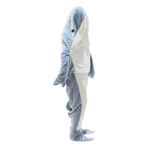 Generic pigiama da donna per bambini, con squalo, da indossare in flanella, shark, cartoni animati, coperta per squalo, per spettacoli di cosplay, , b, height 165-185 cm