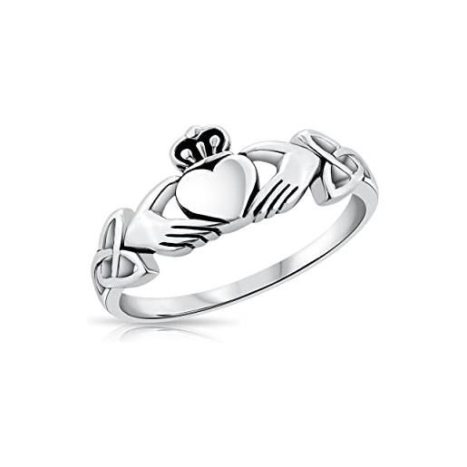 DTPsilver® anello claddagh in argento 925 - amore, fedeltà e amicizia - con nodo celtico
