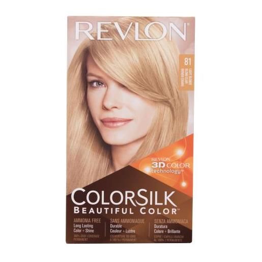 Revlon colorsilk beautiful color tonalità 81 light blonde cofanetti tintta per capelli colorsilk beautiful color 59,1 ml + sviluppatore 59,1 ml + balsamo 11,8 ml + guanti per donna