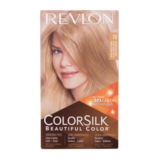Revlon colorsilk beautiful color tonalità 70 medium ash blonde cofanetti tinta per capelli colorsilk beautiful color 59,1 ml + sviluppatore 59,1 ml + balsamo 11,8 ml + guanti per donna