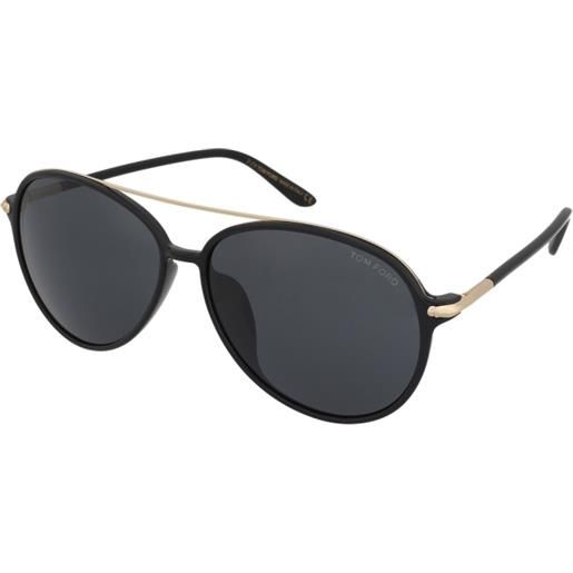 Tom Ford ft0637-k 01a | occhiali da sole graduati o non graduati | unisex | plastica | pilot | nero, oro | adrialenti