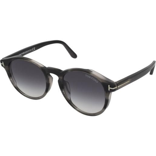 Tom Ford ian-02 ft0591-f 20b | occhiali da sole graduati o non graduati | plastica | tondi | havana, grigio | adrialenti