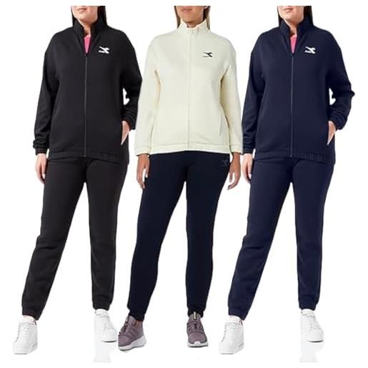 Diadora l. Tracksuit fz core, tuta in felpa donna, classic navy, xxl