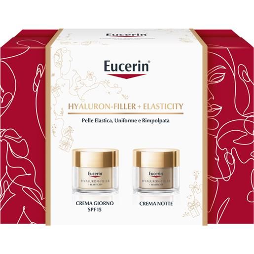 Eucerin cofanetto hyaluron filler + elasticity crema giorno e crema notte per tutti i tipi di pelle 50ml + 50ml