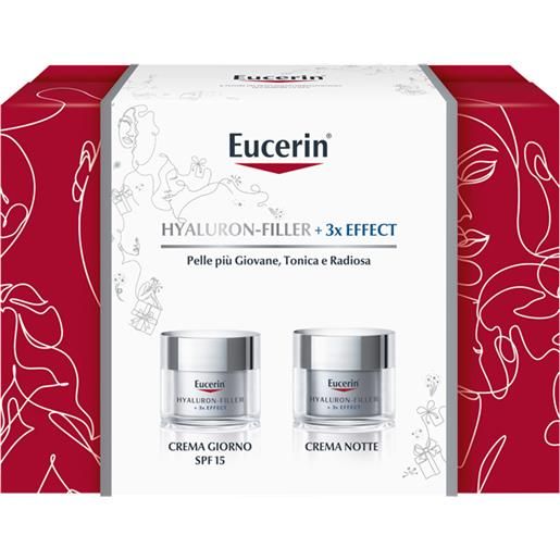 Eucerin cofanetto hyaluron filler +3x effect crema giorno e crema notte per pelle secca 50ml + 50ml
