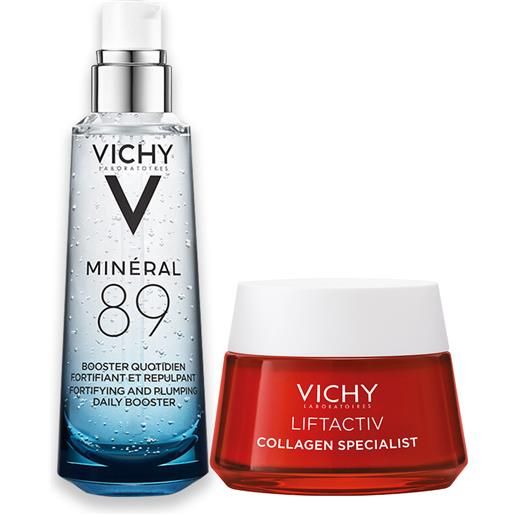 Vichy minéral 89 siero booster 75ml & Vichy liftactiv collagen specialist 50ml duo routine antirughe